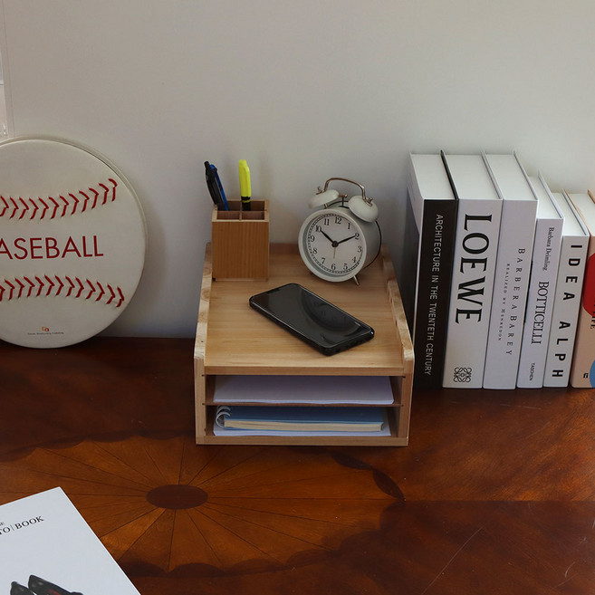 포메리트 삼나무 서류함, 우드, 3단