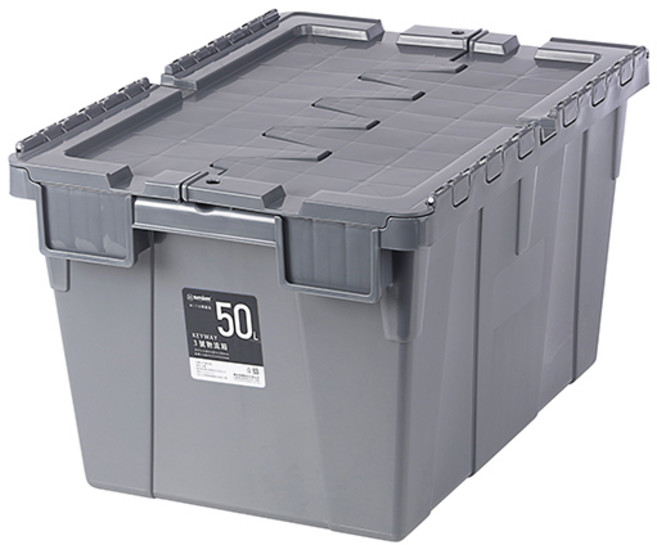 KEYWAY 聯府 3號物流箱 50L BL50 疊加收納箱 工業風 搬家紙箱替代 交叉掀蓋 台灣製, 灰色3入, 3個