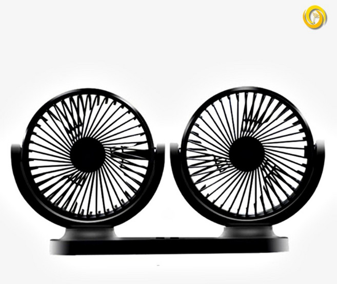 차량용 듀얼 선풍기 차량 써큘레이터 차 선풍기 저소음, 그레이