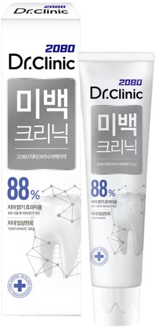 2080 닥터크리닉 미백치약 120g, 3개