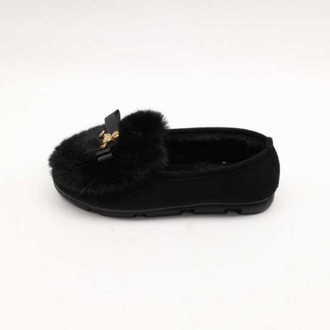 아트박스/베리콕 곰돌이 리본 털단화 스웨이드 겨울 모카신 로퍼