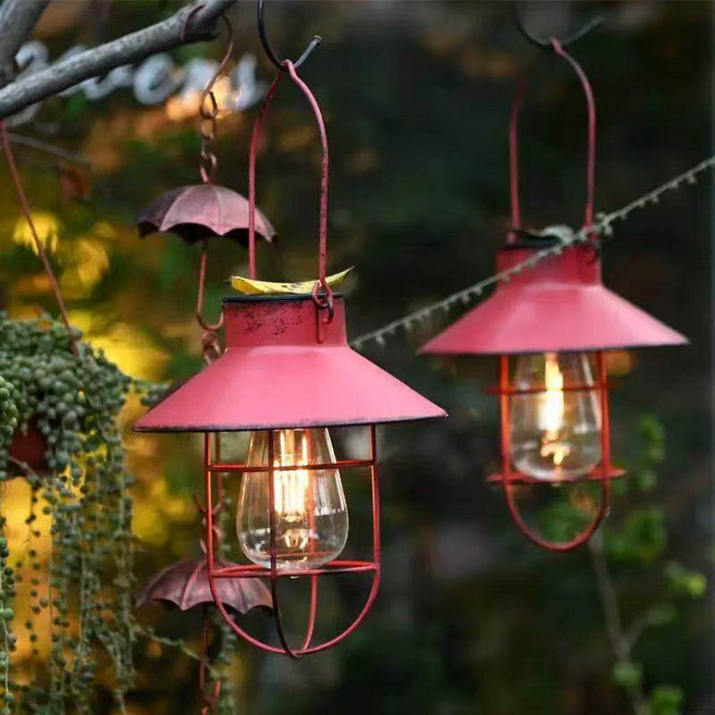 KELAKE 태양광 LED 정원등 야외 샹들리에 조명 야외 장식 조명 - 정원 베란다 펜스 웨딩 파티 장식, 붉은색