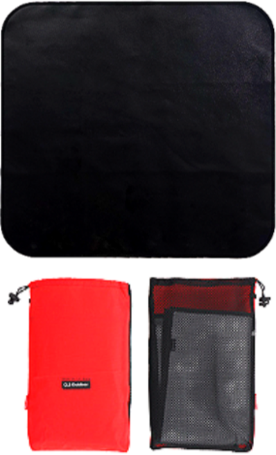 캠핑 방염매트 방염포 난로 화로대 방열 시트 실리콘 코팅 버너 받침대, 블랙 L, 1개