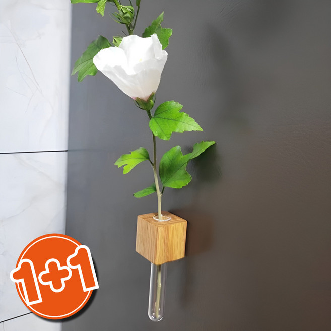 생활해랑 자석부착 한송이 꽃병 화병, 2개, 내추럴