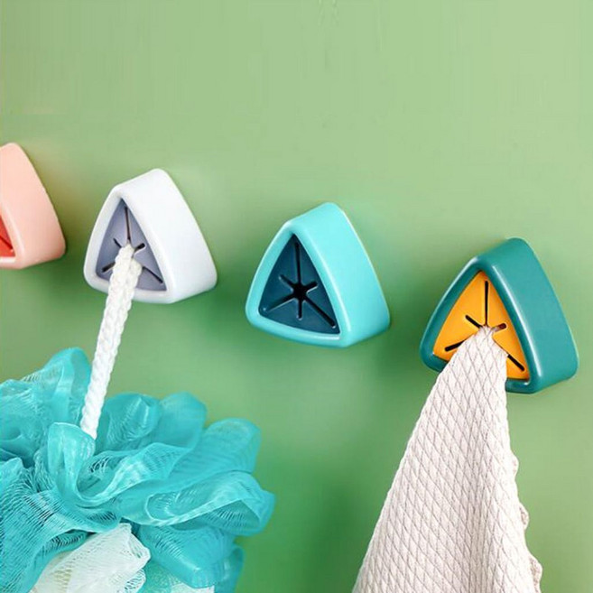 [쀼샵] (5개) 무타공 부착식 다용도 수건꽂이 행주꽂이, 핑크