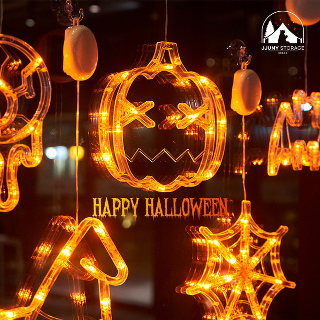 쭈니 스토리지 led 할로윈 무드등 전구 장식 소품 파티 데코 호박등 캠핑 차박, 거미
