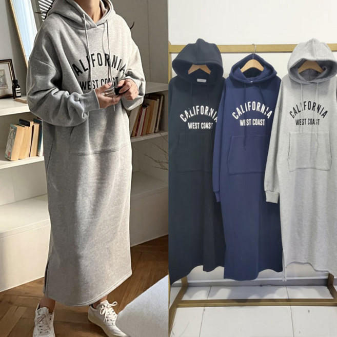 마더라이크 캘리 기모 후드 롱 임산부 원피스 빅사이즈