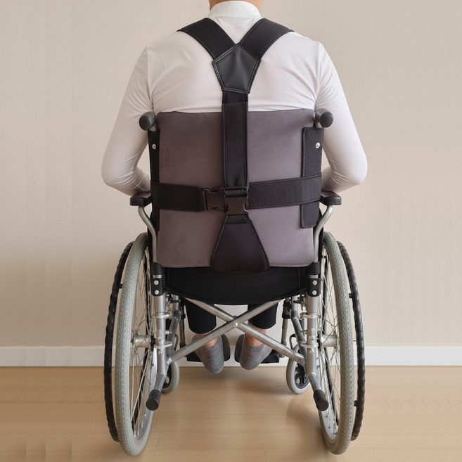 착붙 휠체어안전벨트 매일입는 옷처럼 편안하고 통기성좋은 에어메쉬, 1개, BK