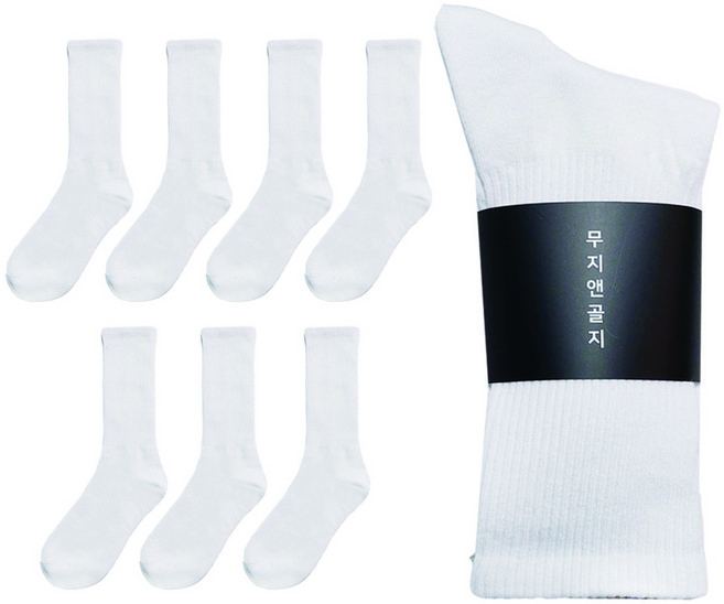 무지앤골지 국산 남성 롱 골지 학생 런닝 스포츠 양말 8족 (혼합가능)