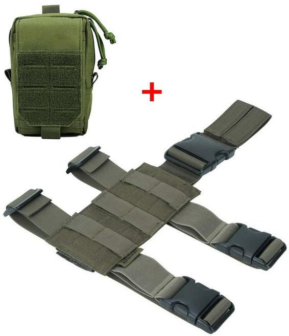 전술 드롭 다리 플랫폼 조절 가능한 벨트 및 허벅지 스트랩이 있는 MOLLE 장비 전화 EDC 가방 Organzier가 모듈
