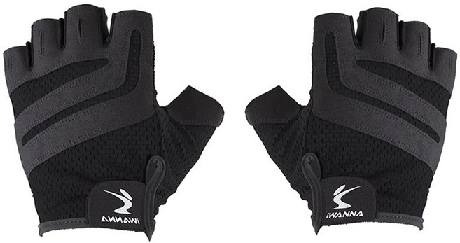 아이워너 트레이닝 글러브 베이직 헬스장갑 좌우 세트, 블랙, 1개