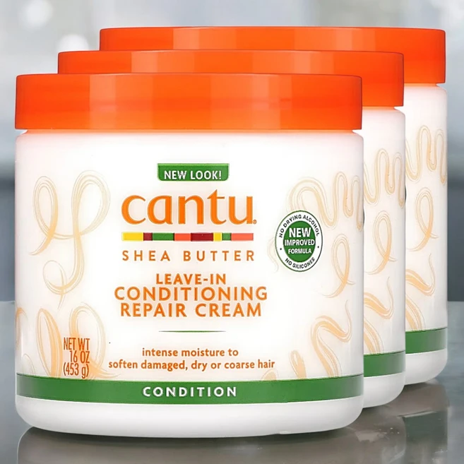 CANTU 칸투 시어 버터 리브 인 컨디셔닝 리페어 헤어 크림 453g 3개, 1병 - 쿠팡