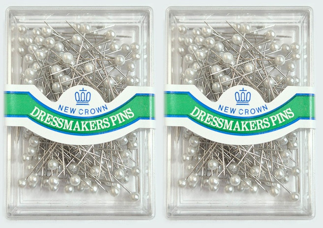 NEW CROWN 국산 진주핀 진주시침핀 원단고정 시침용, 1개, 진주핀2개입
