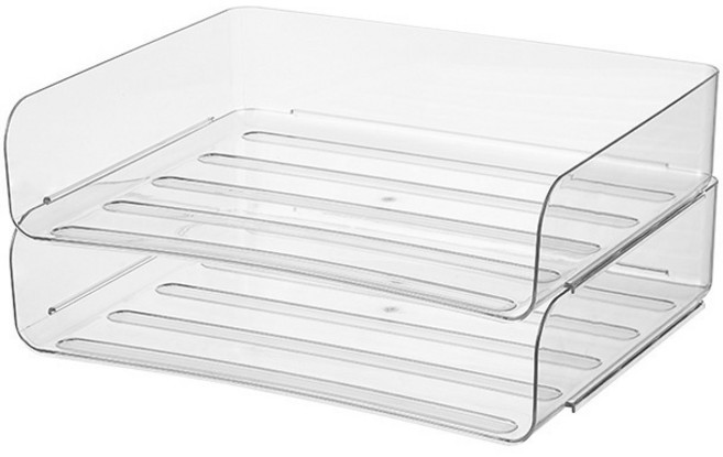 라라하우스 오픈 모듈 A4 문서 서류 정리 트레이 정리함, 2단, 투명