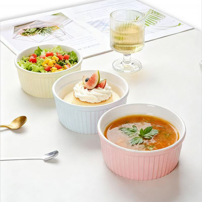 WHH 심플 도자기 밥공기 세트 데일리 대접 국 그릇 홈 식기, 4개, 블루