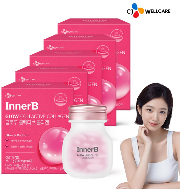 CJ 이너비 글로우 콜렉티브콜라겐, 84정, 5개