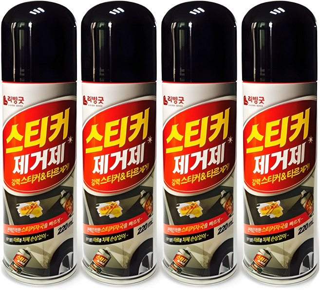 리빙굿 스티커 제거제, 220ml, 4개