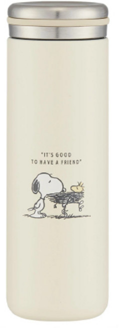 스누피 심플 스텐 보틀280ml 미니보온 보냉병, 1개, 280ml, 아이보리