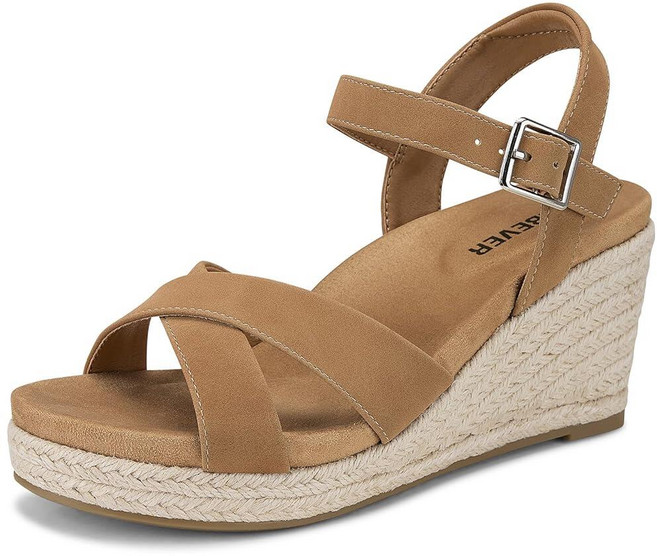SHIBEVER 여성용 드레시 웨지 샌들: Espadrille 여름 캐주얼 플랫폼 아치 서포트 편안한 워킹 샌들 아웃도어 슈즈 카키