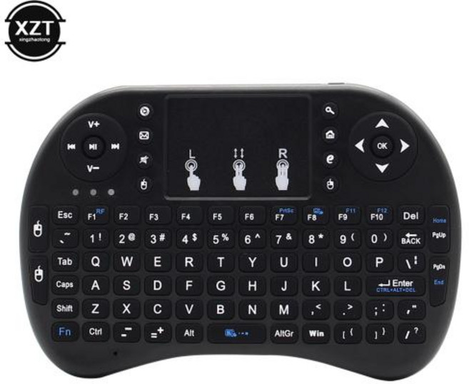2.4G 미니 무선 키보드 3 색 백라이트 I8 영어 러시아어 에어 마우스 터치 패드 원격 제어 노트북 TV 상자 USB 수신기, 1)English No Backlit, 1) English No Backlit