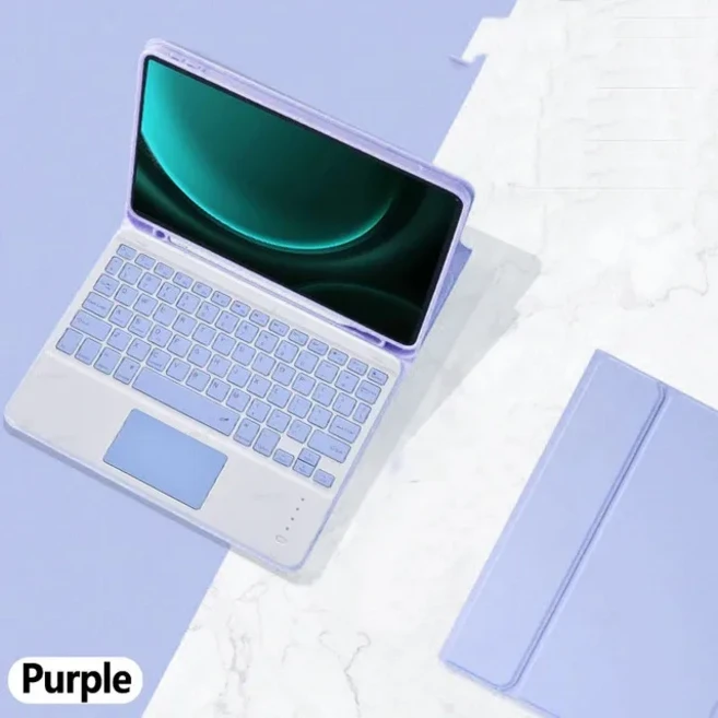 샤오미 레드미 패드 2 2025 11인치 미패드 SE 11" 2023 블루투스 키보드 케이스 (펜 홀더 마그네틱 ), 01 Redmi Pad 2 11 2025, 03 Purple