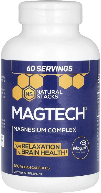 Natural Stacks Magtech 마그네슘 복합체 200mg 베지 캡슐 180정(캡슐 1정당 66.6mg), NaturalStacksMagtech마그네슘복합체200, 1개, 180정 - 쿠팡