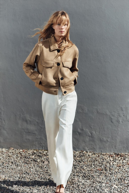 자라 OEM SALE 꼬임 디테일 스웨이드 재킷 6318037