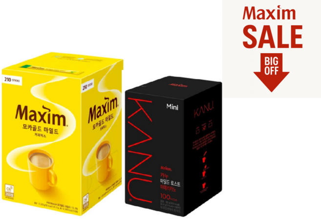 [블루존] 맥심 모카골드 210티+카누 미니 마일드 로스트 아메리카노 100티, 900mg, 1개, 100개입