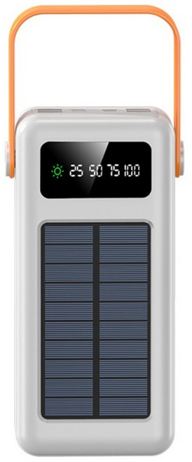 태양열 보조베터리 캠핑 조명 66W 실외120000mAh 대용량 일체형, 60000mA, 하얀색