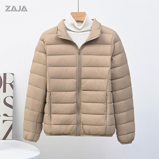ZAJA 여성 겨울 무지 경량 오리털 패딩 겨울 코트