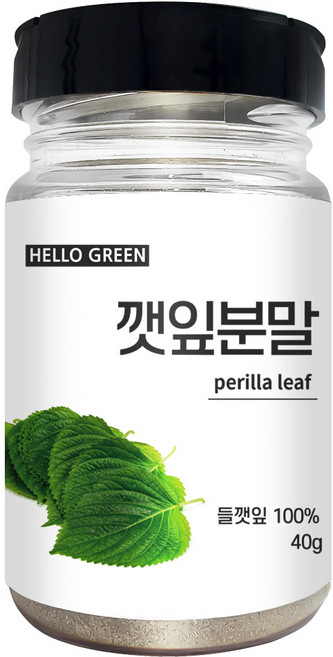 헬로우그린 깻잎 분말 40g(통) 국내산 천연 조미료 가루, 1개, 40g