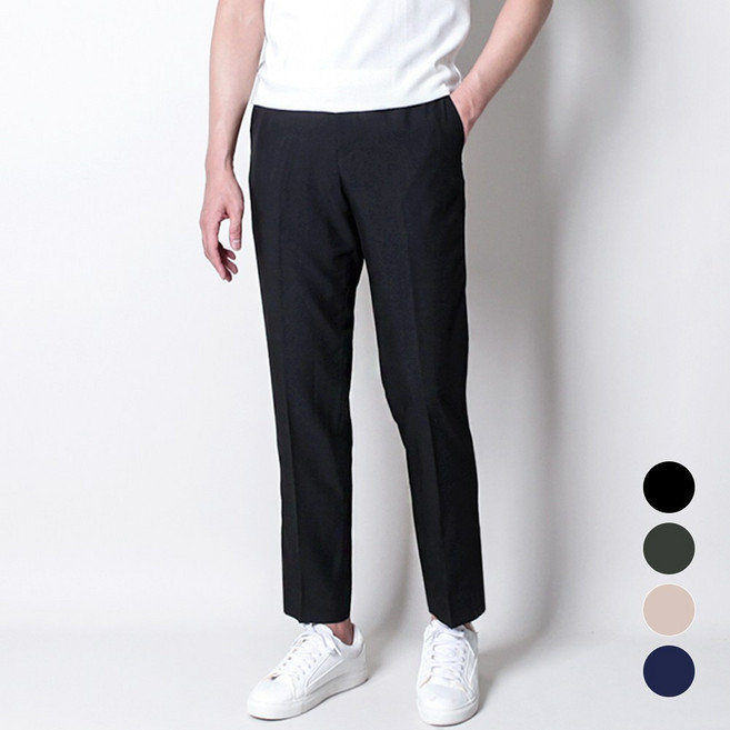 [디아웃핏]프리미엄 쿨 히든밴딩 스판슬랙스 간절기 여름 남자 시원한 아이스 남성 정장바지