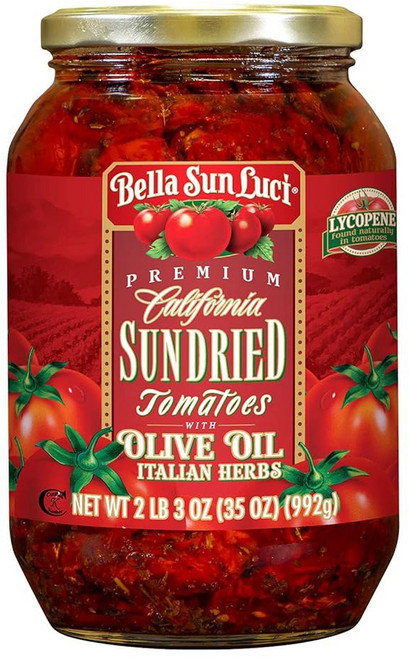 Bella Sun Luci 말린 건조 토마토 35온스 벨라 선 루시 선드라이드 하프 올리브 오일에 절임 담긴, 1개
