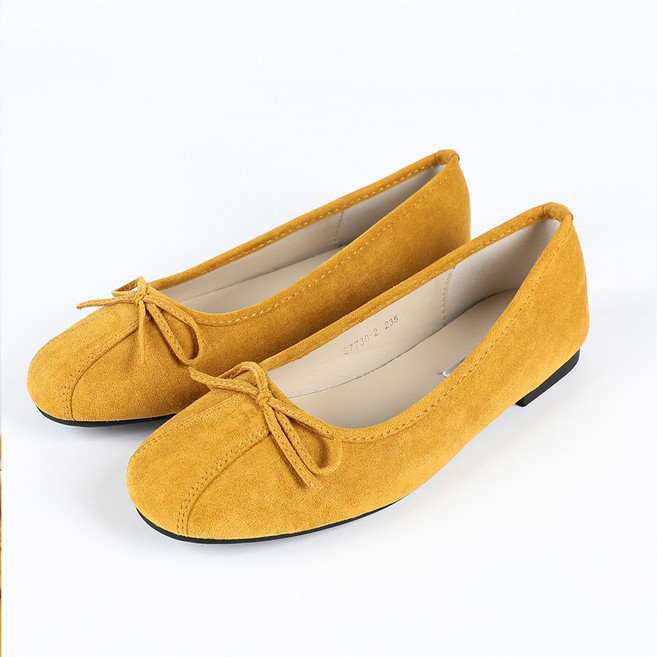 페조 여성 발편한 리본 플랫 스웨이드 슈즈 PZ7730-2