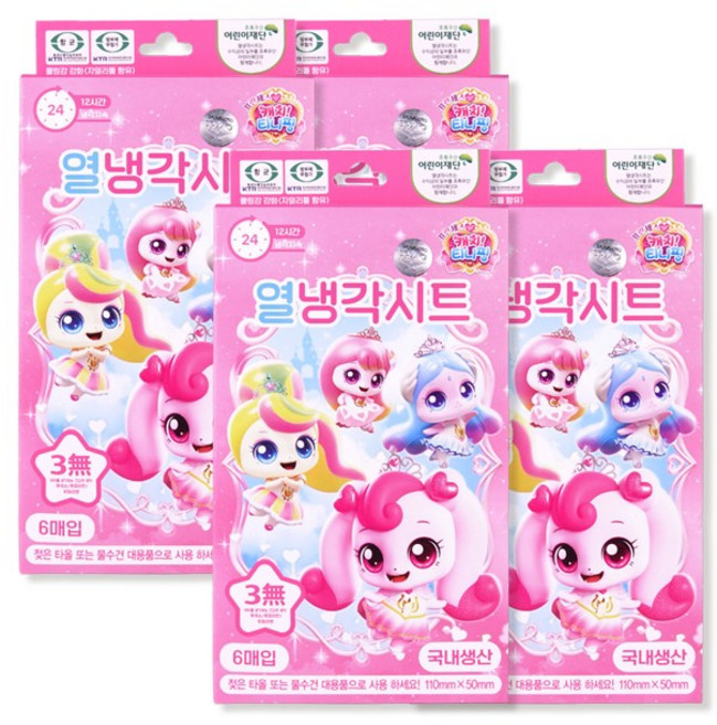 캐치티니핑 열냉각시트 영유아용, 4개, 6매입