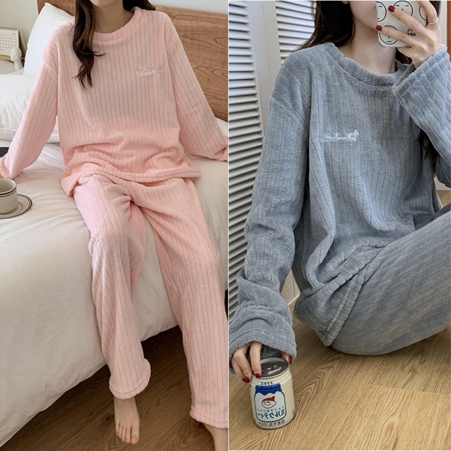 바이디스 1+1 2세트 여성용 극세사 수면 잠옷 상하의