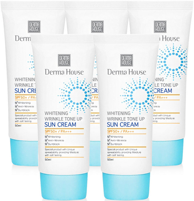 더마하우스 미백 링클 톤업 썬크림50mlx5개 / 3중기능성 SPF50+PA+++, 50ml, 5개