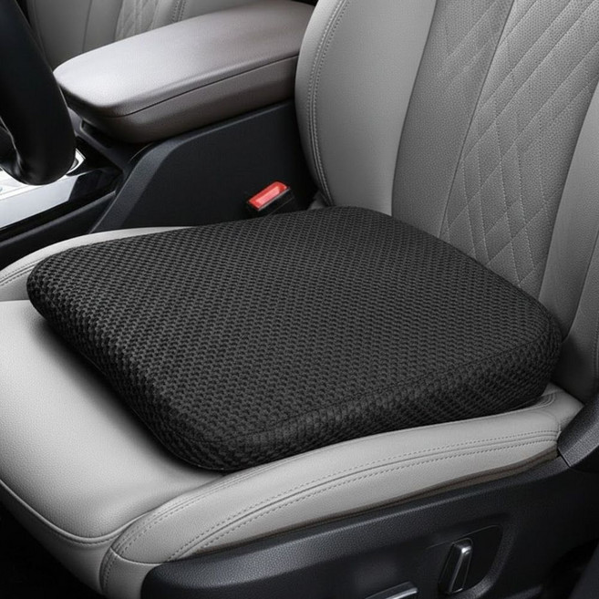 마켓리브 편한착용감 메모리폼 쿠션 차량용 방석, 1개, 블랙
