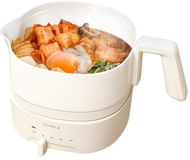 시로카 요리주전자 작은 냄비 리뉴얼모델/통세척가능/온도조절기능/용량1L/전기포트 SK-M153 아이보리