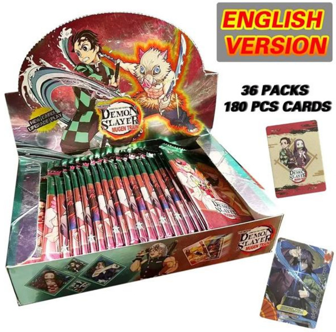 귀칼 반지 코스프레 악세사리 귀멸의칼날 플래시 카드 Mugen Train SSP Ultra Rare Card Tanjirou Kamado Nezuko 캐릭터 컬렉션
