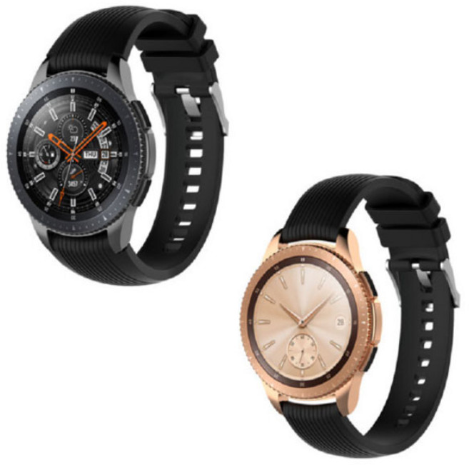 갤럭시워치 3 호환 스트랩 41mm 45mm 실리콘 밴드, 블랙