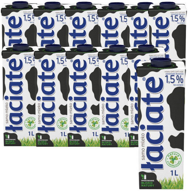 와치아테 멸균우유 1.5%, 1L, 12개