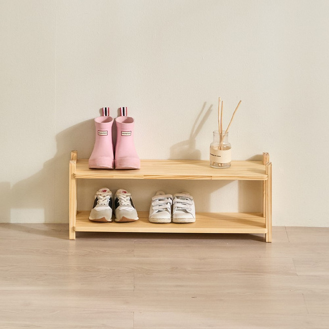 예다움 유아 신발장 아기 신발정리대 신발선반 2단 와이드, 2.아기신발장 2단 400_A8571, 내추럴
