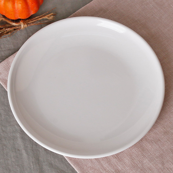 백지 멜라민 뷔페 접시 25.5cm 화이트 업소용 식당 그릇 분식 중국집, 1개