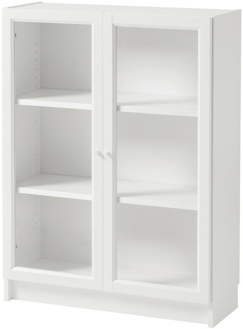 이케아 빌리+옥스베리 책장 선반장 3단 800mm (유리)