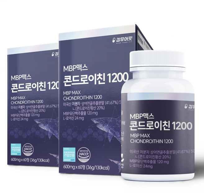 킵유어핏 미국산 저분자 상어연골 콘드로이친 1200 MBP 식약처 HACCP 인증, 60정, 2개