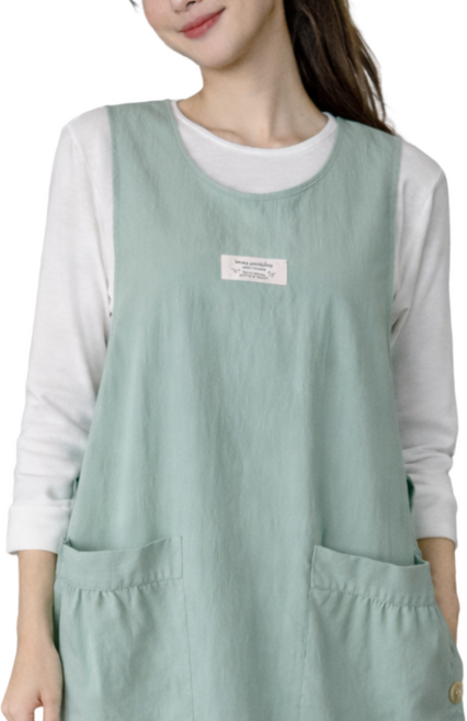 라벨 방수 앞치마 국내제작 에이프런샵, 1개, 일반_민트