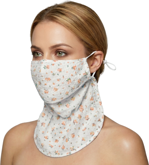 에코리즈 시어서커 자외선차단 멀티 마스크 롱타입 국내생산, 1개, 플라워피치