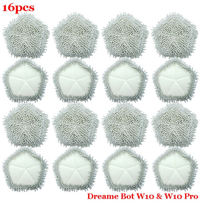 샤오미 드림 봇 W10 및 W10 프로용 걸레 천 자가 청소 로봇 진공 및 걸레 액세서리 진공 청소기 걸레 패드 예비 부품, 색상: 3. 16pcs, 1개