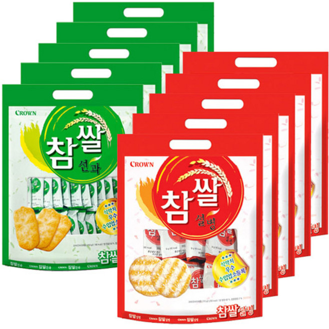 크라운 참쌀설병 270gx5개+참쌀선과 253gx5개(총10개)